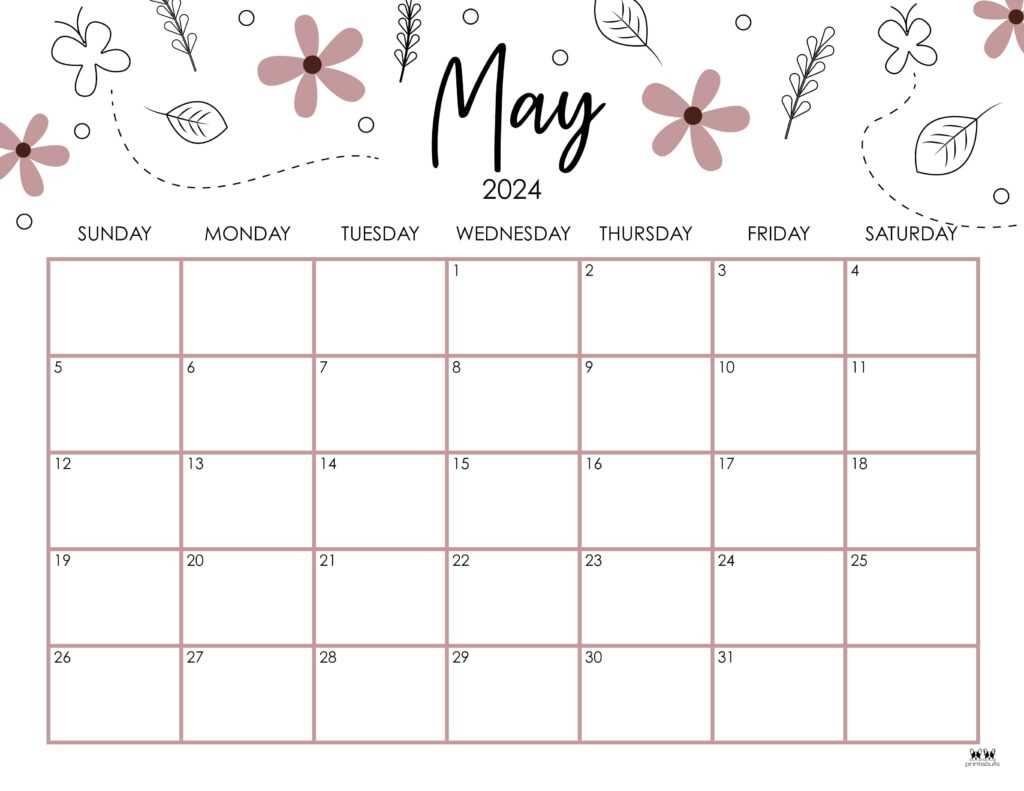 calendar template pretty