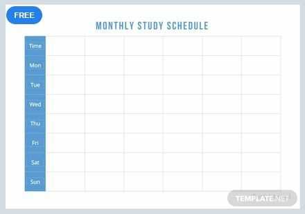 monthly study calendar template