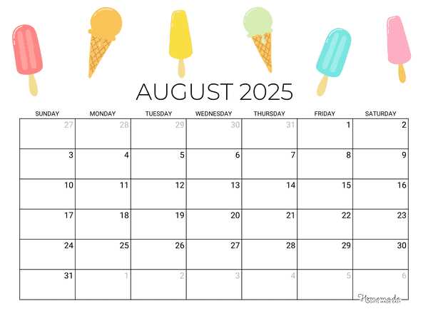 free template of august 2025 calendar