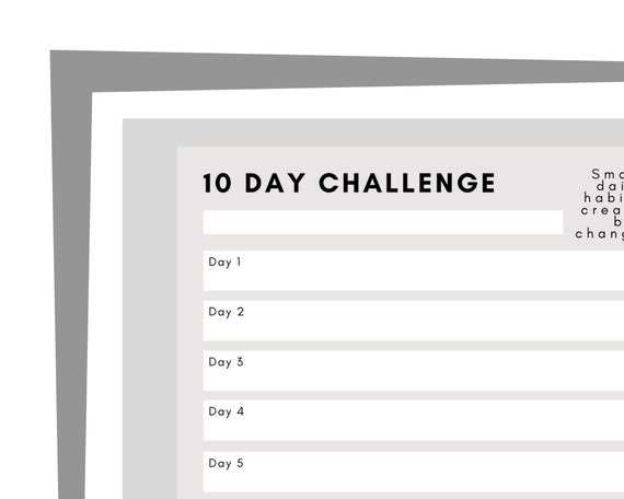 10 day calendar template