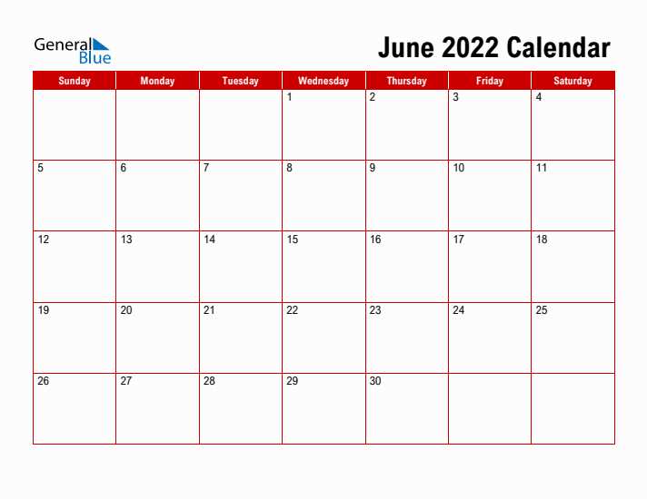 blank june calendar template