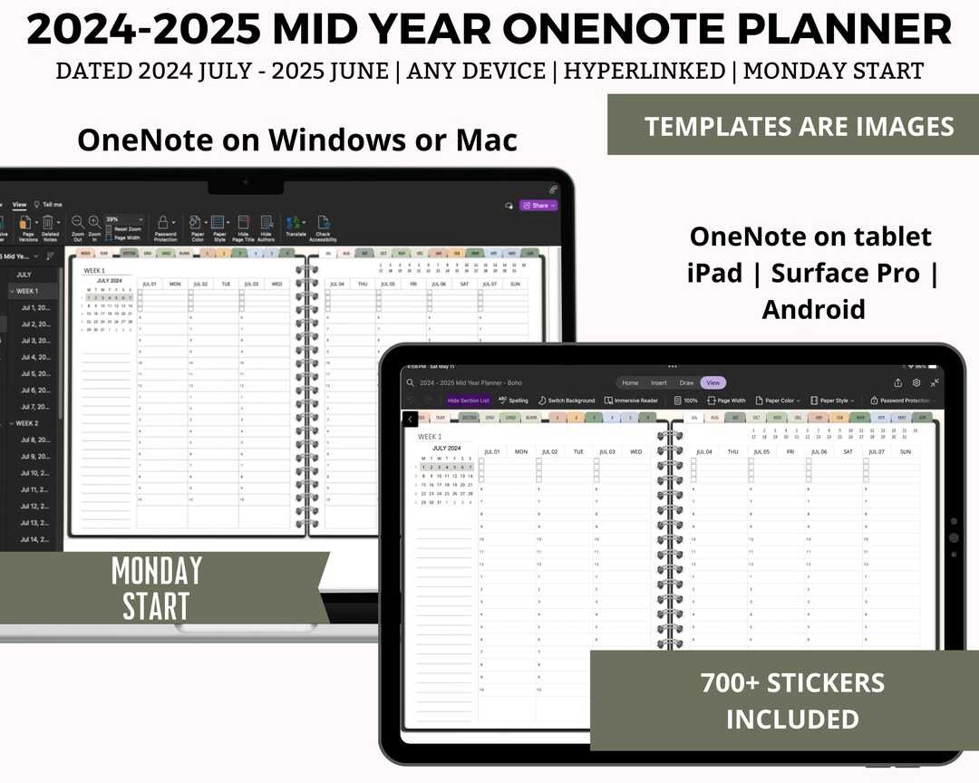 2025 onenote calendar template