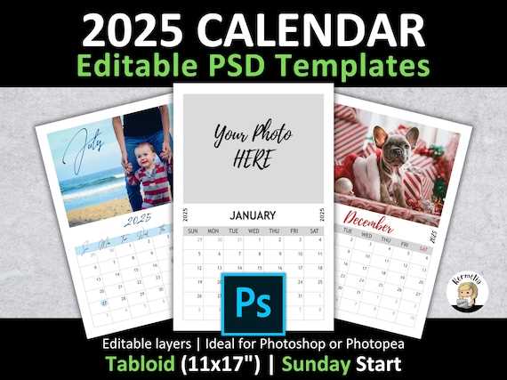 photoshop elements calendar template