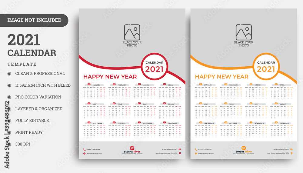 one page year calendar template