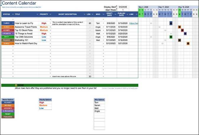 sheets template calendar