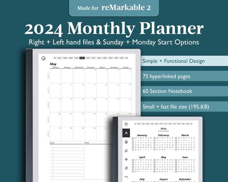 remarkable 2 calendar template free