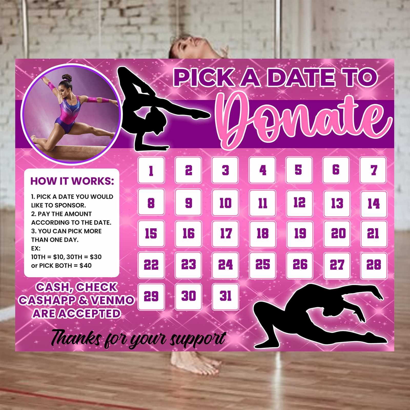 pick a date to donate calendar template