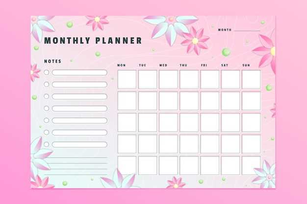 monthly agenda calendar template