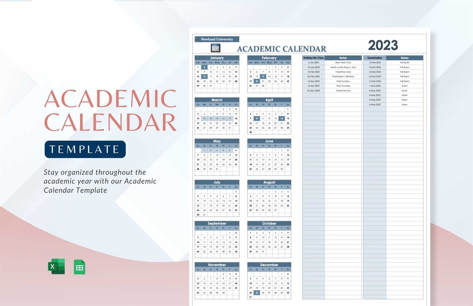 academic calendar template free