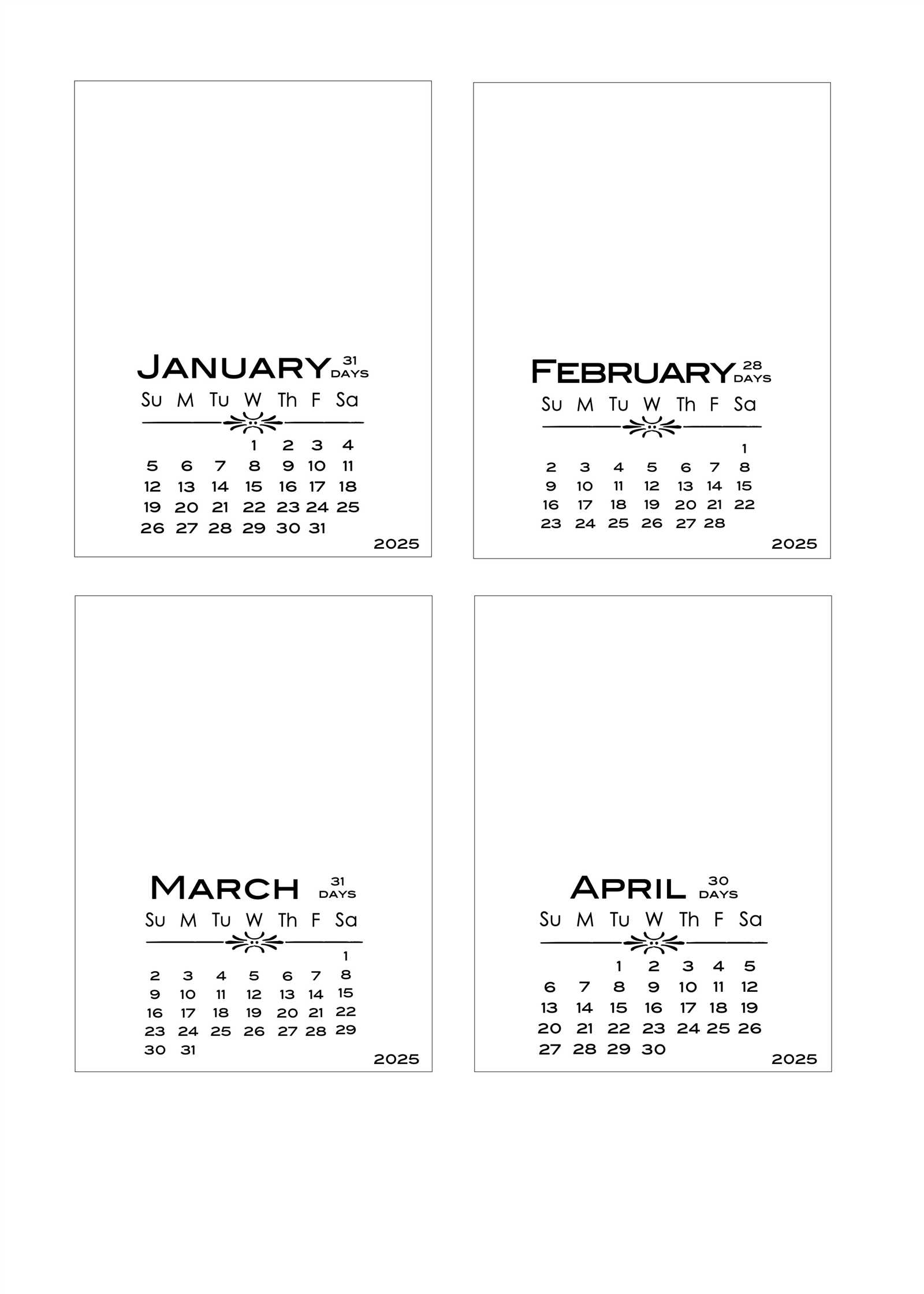 diy calendar template