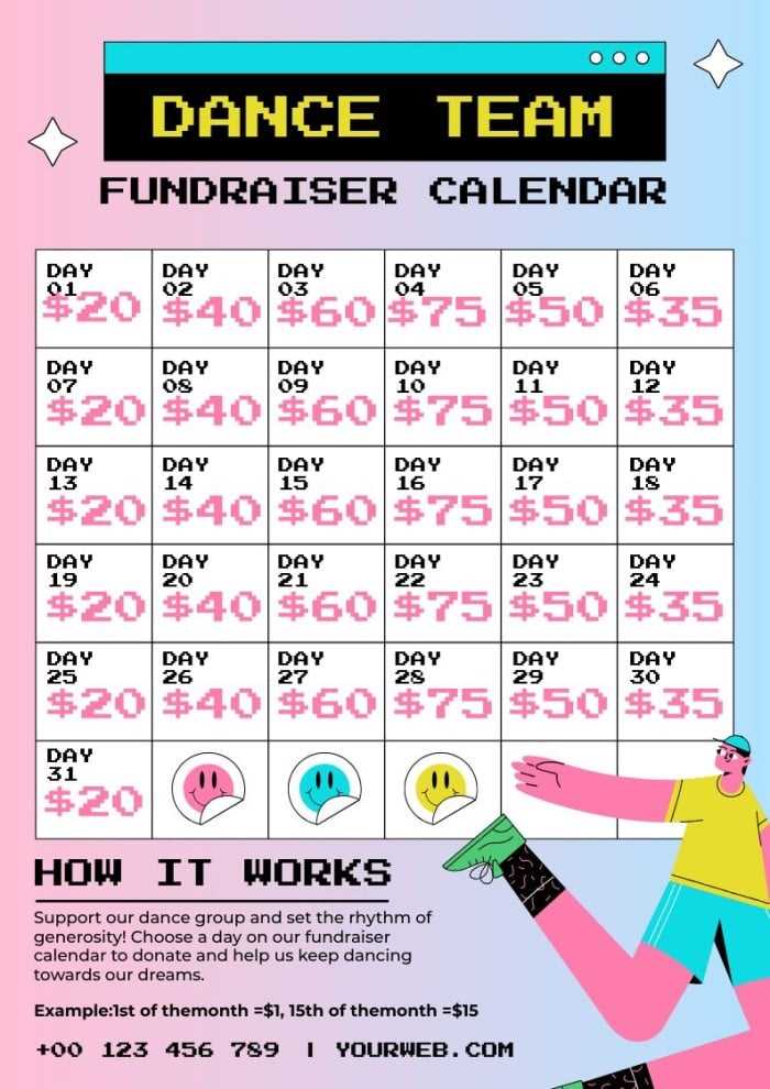 fundraising calendar template free