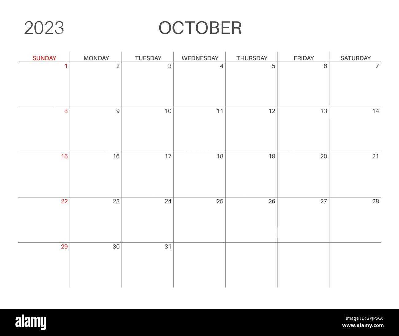 october template calendar