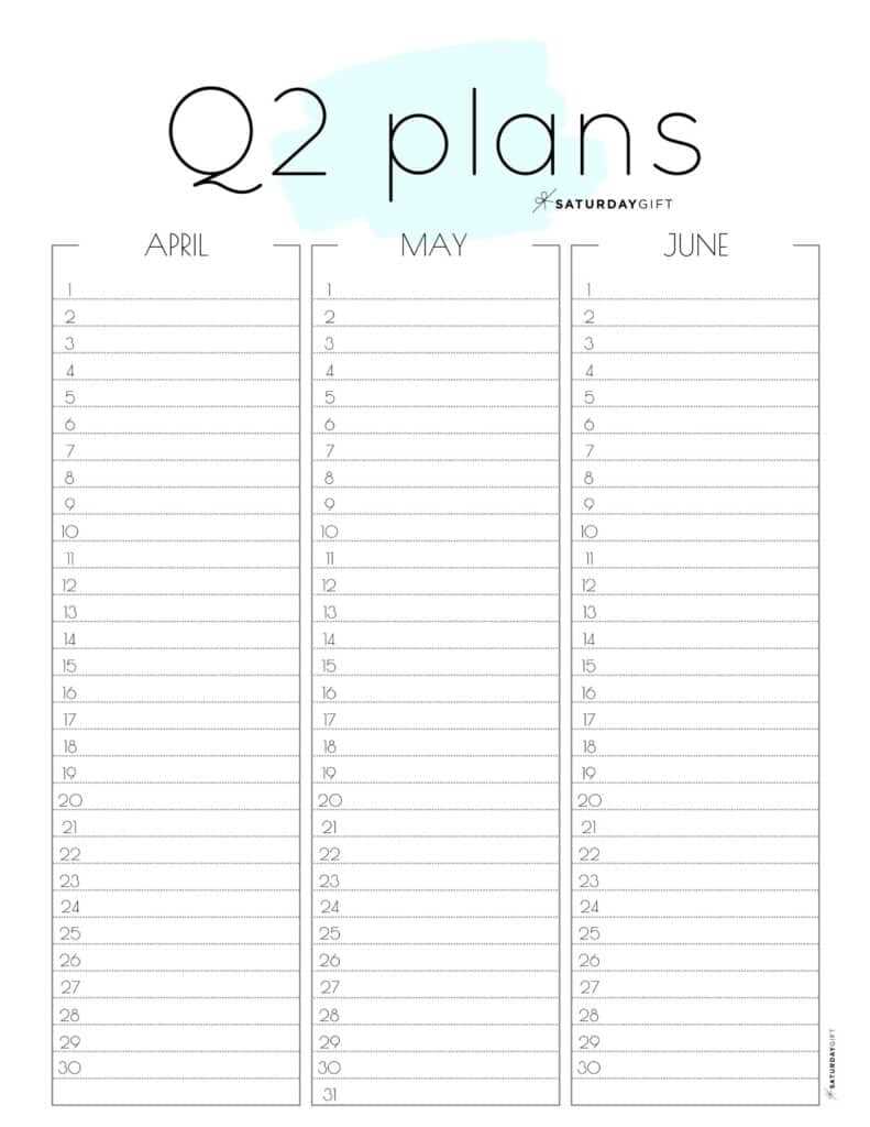 printable 12 week calendar template