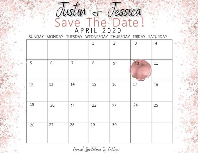 wedding calendar template