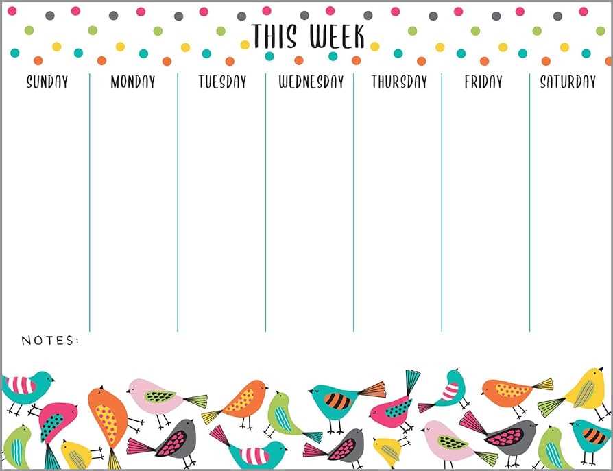 calendar template one week