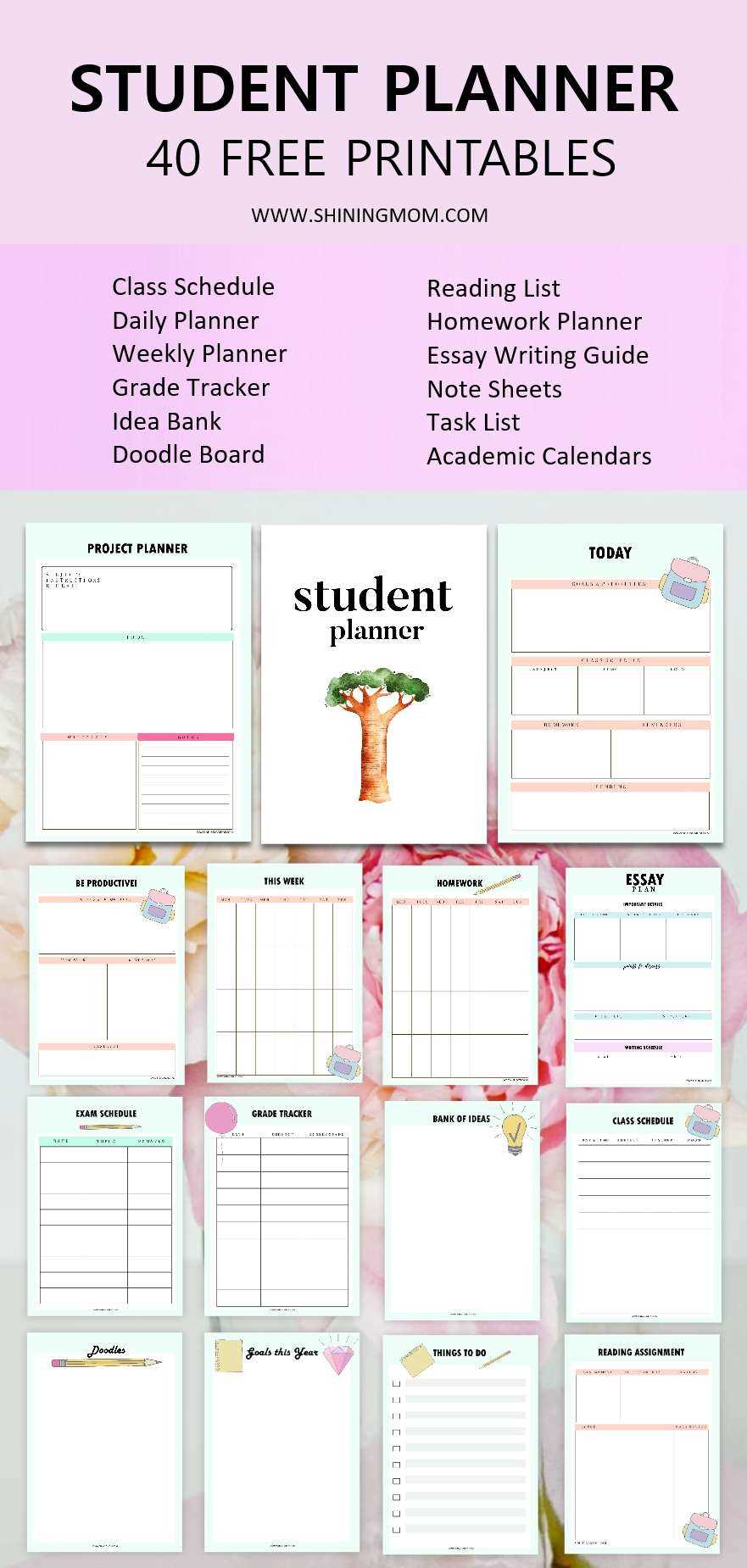 student calendar template