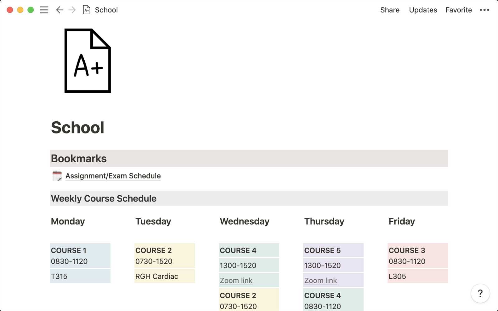 study planner calendar template