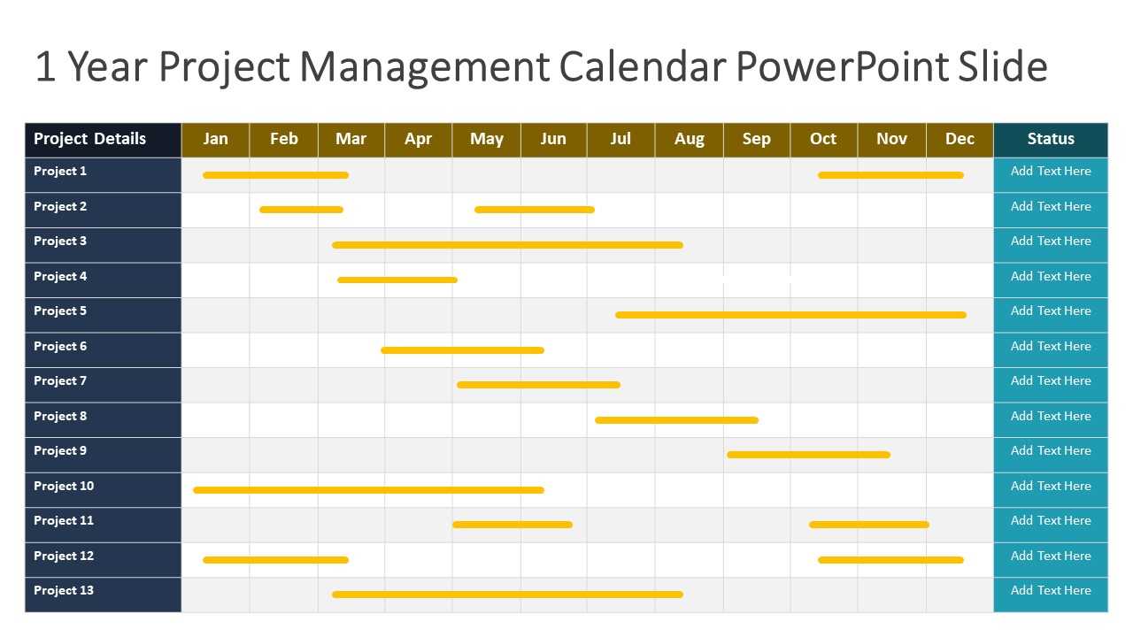 project calendar template powerpoint