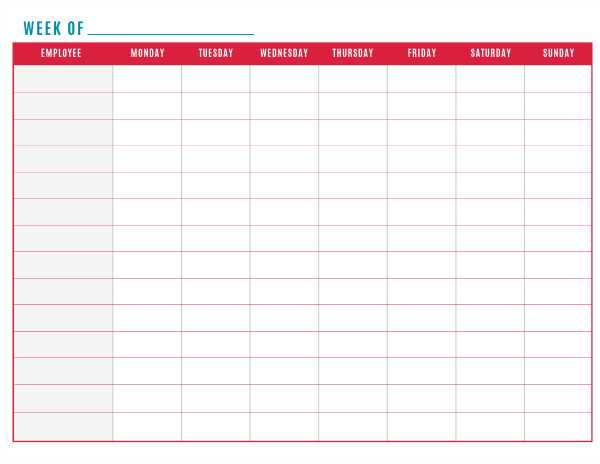 free employee scheduling calendar template