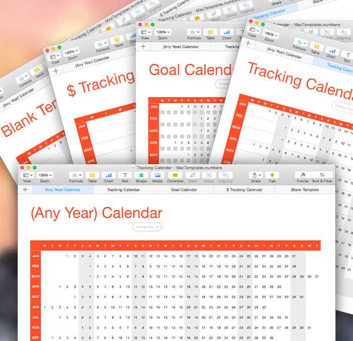 macbook calendar template