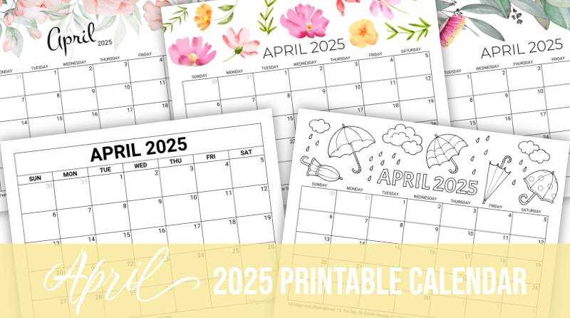 printable april 2025 calendar template