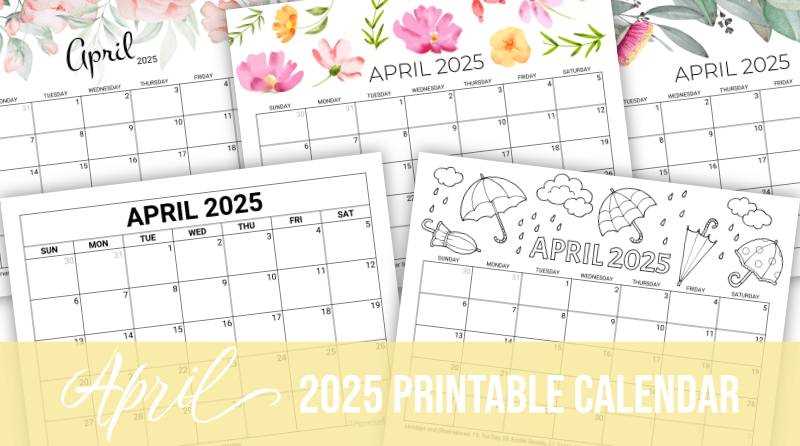 printable april 2026 calendar template
