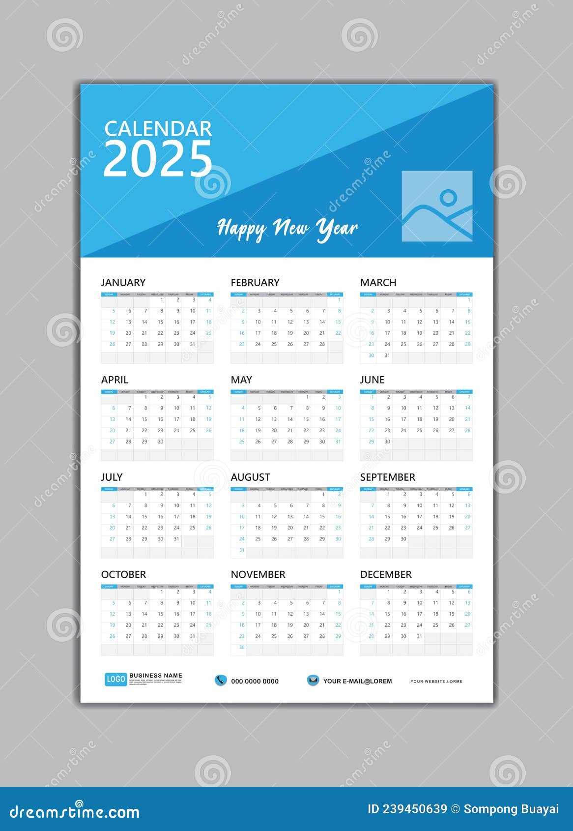 wall calendar 2025 template