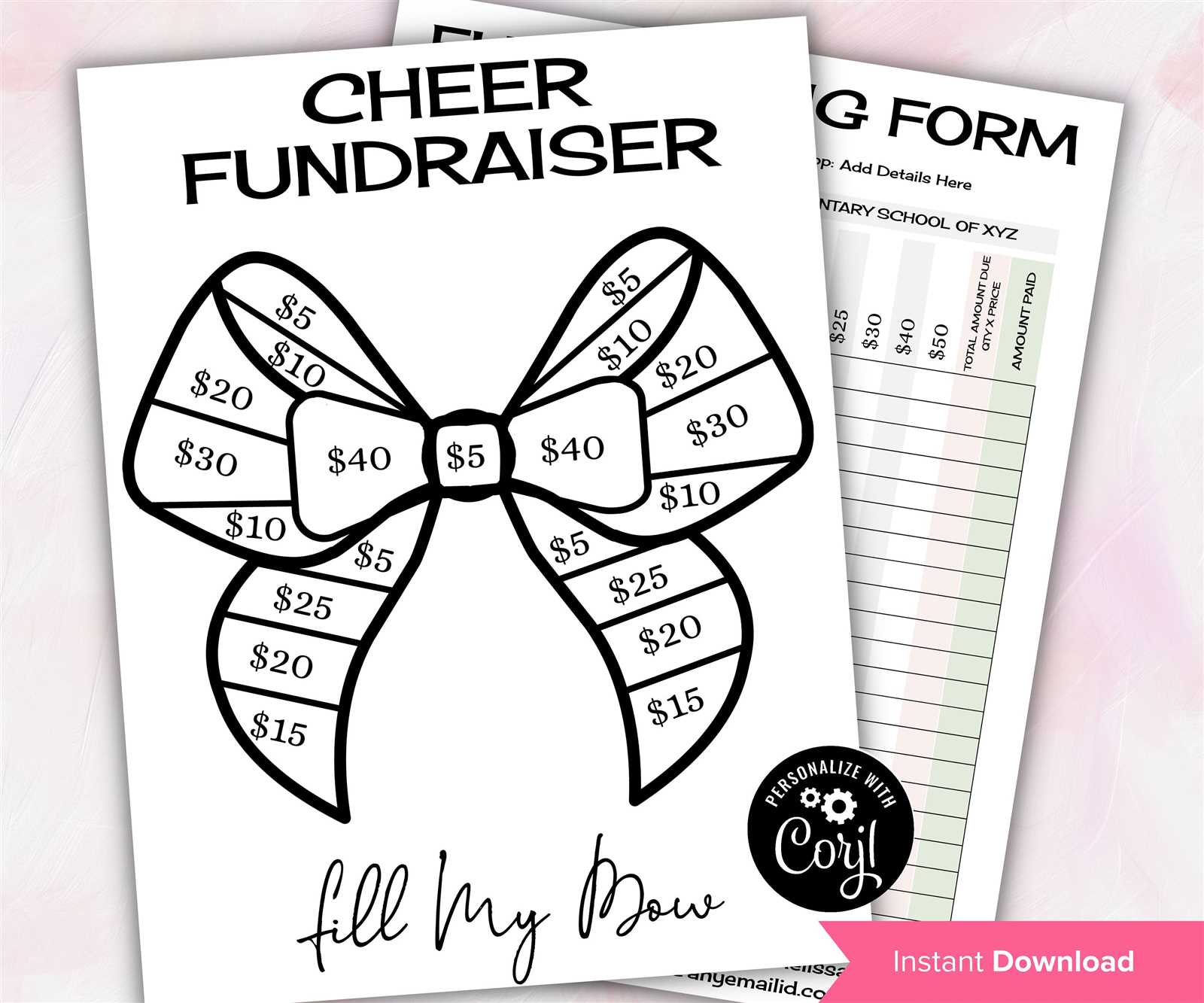 cheer fundraiser calendar template