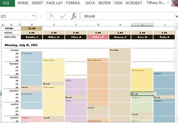 staff calendar template