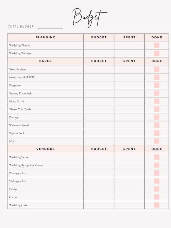 wedding planning calendar template