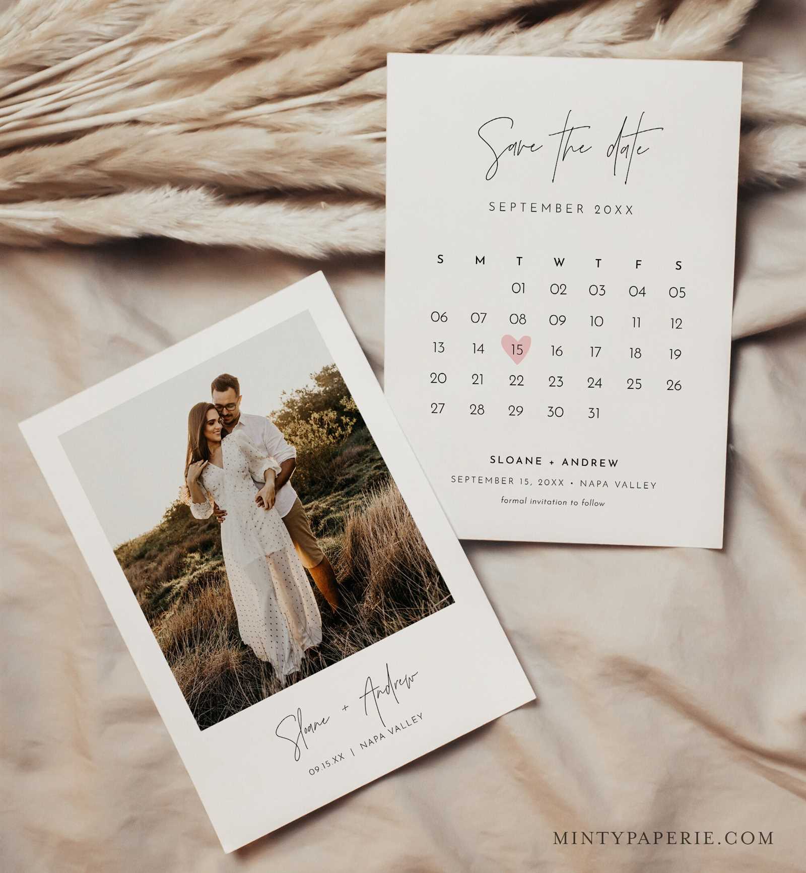 wedding save the date calendar template