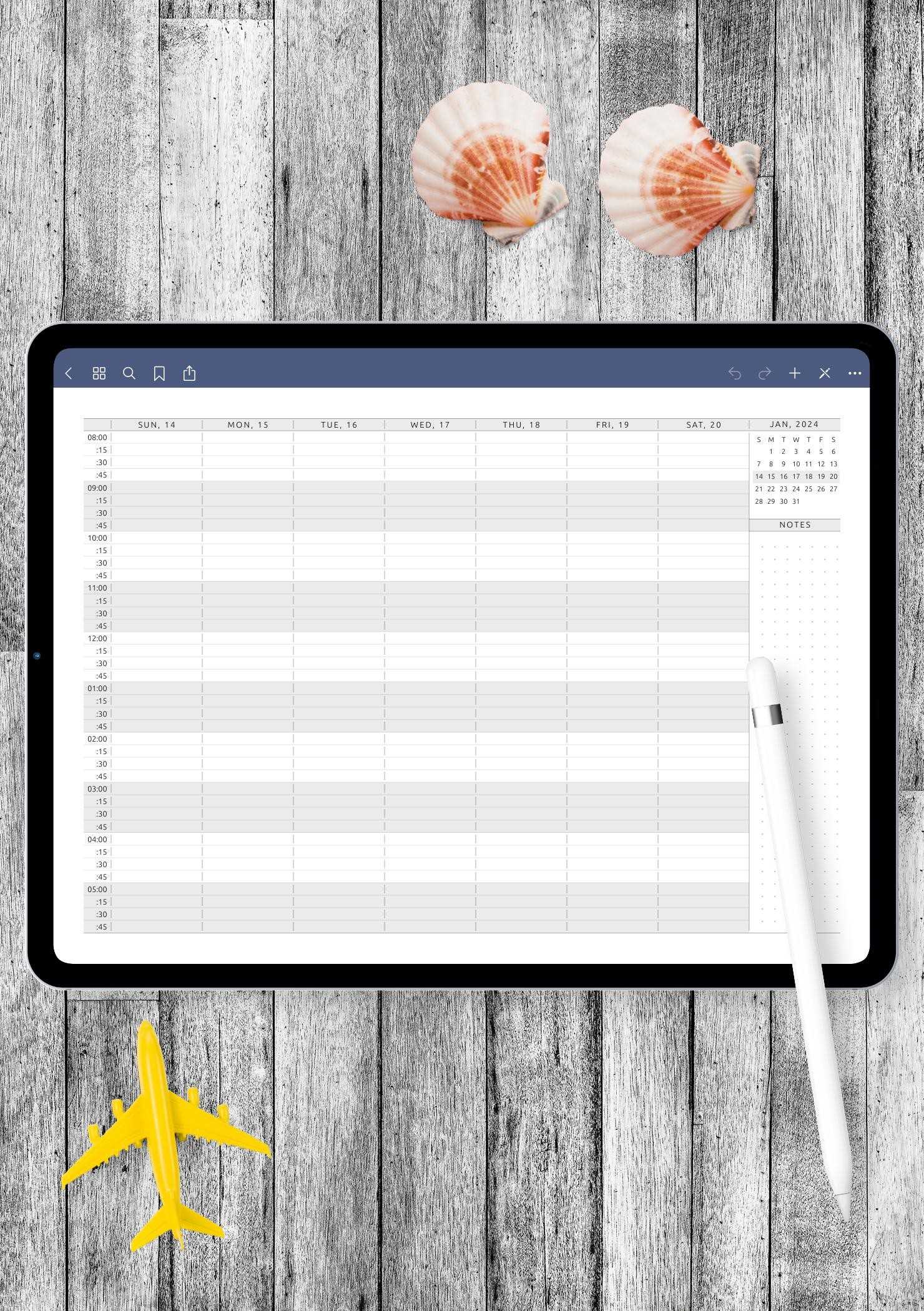 weekly appointment calendar template