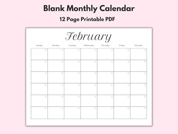 weekly blank calendar template