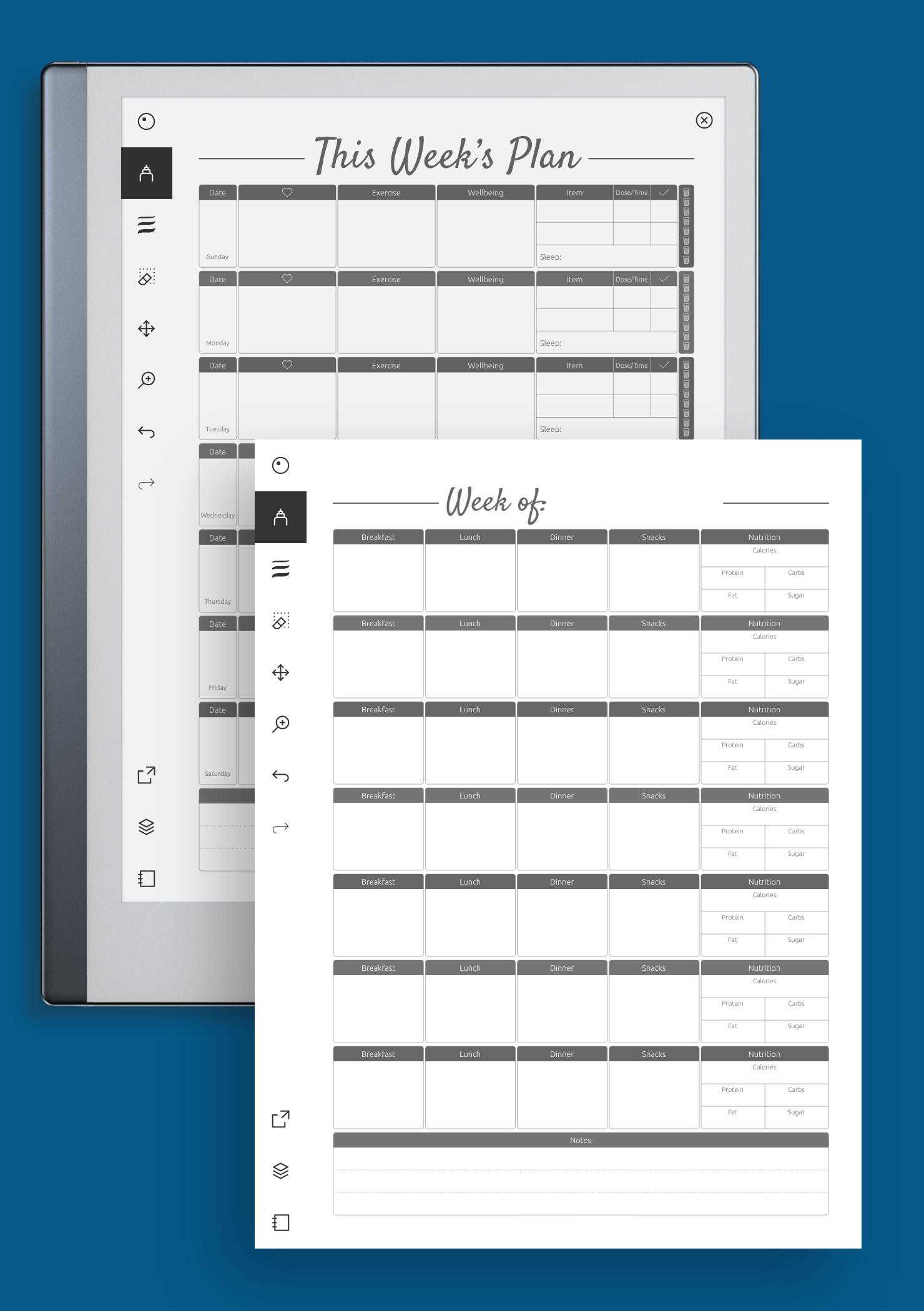 weekly exercise calendar template