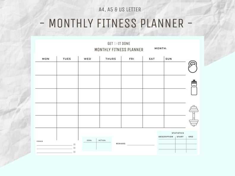 weekly exercise calendar template