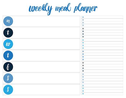 weekly meal calendar template