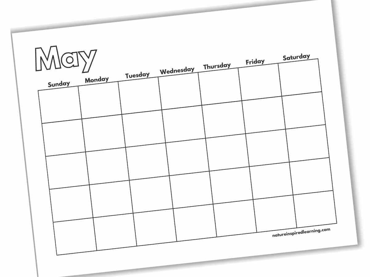 month blank calendar template