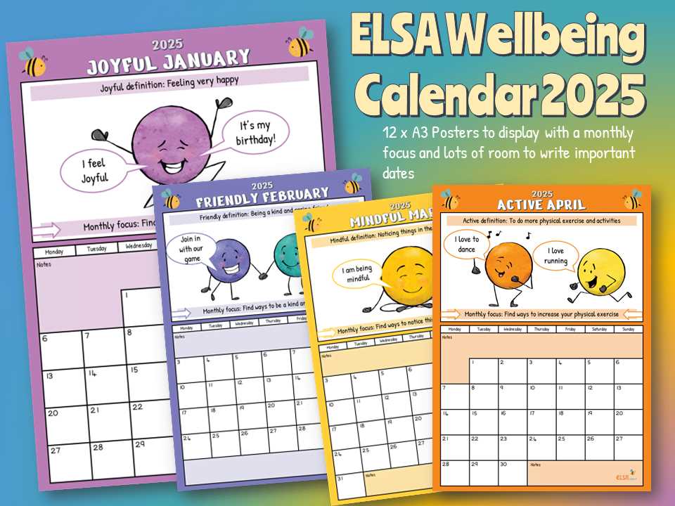 wellbeing calendar template