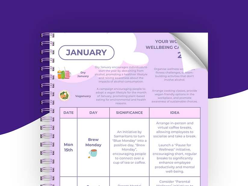 wellbeing calendar template