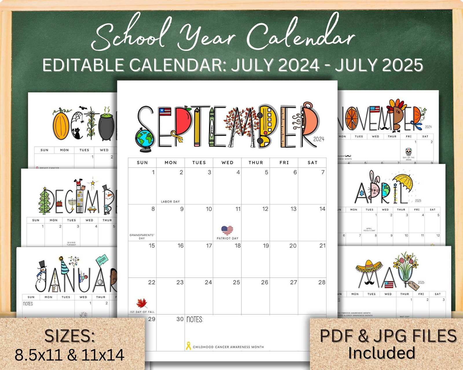 2025 to 2025 school year calendar template