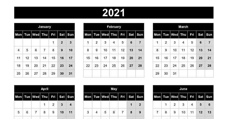 free annual calendar template