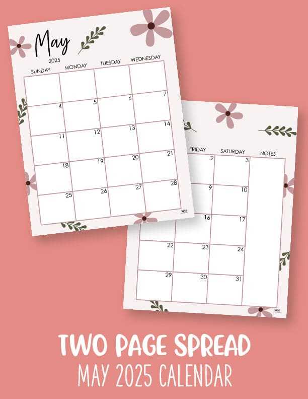 a5 calendar template 2026