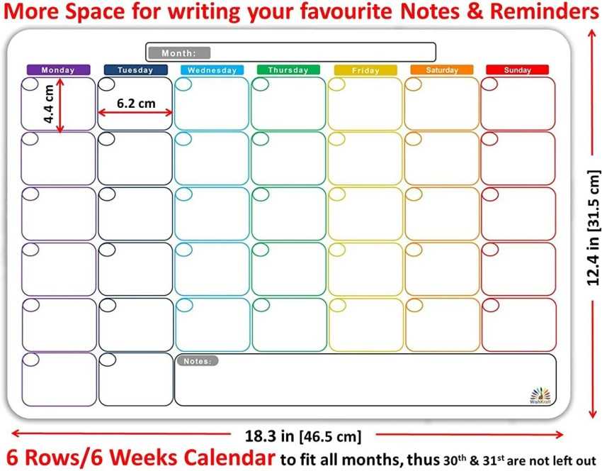 whiteboard calendar template