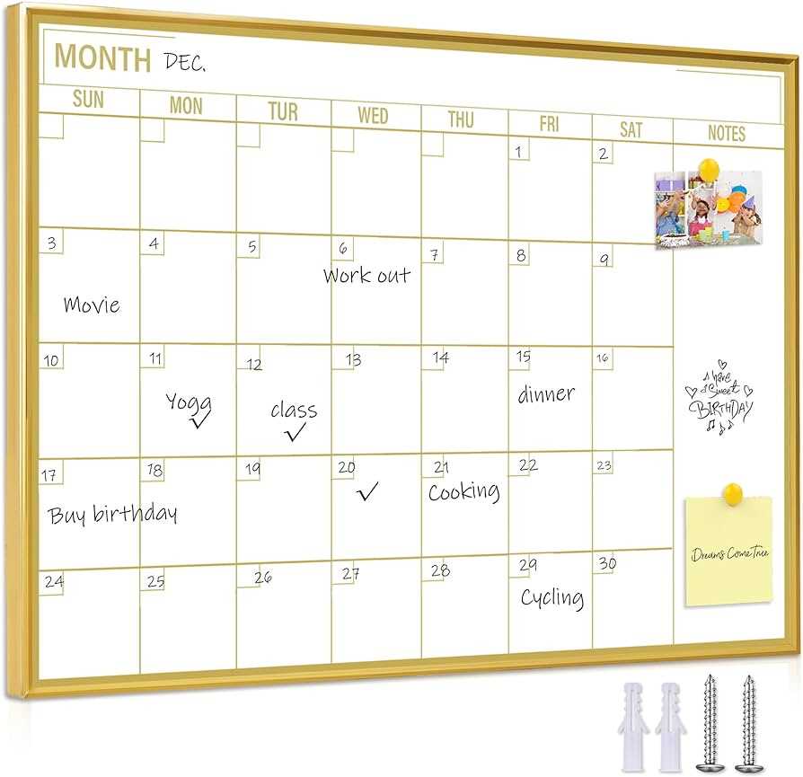 whiteboard calendar template