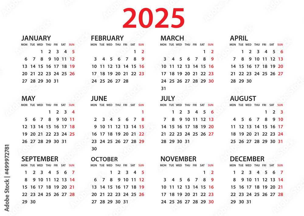 adobe calendar template 2025