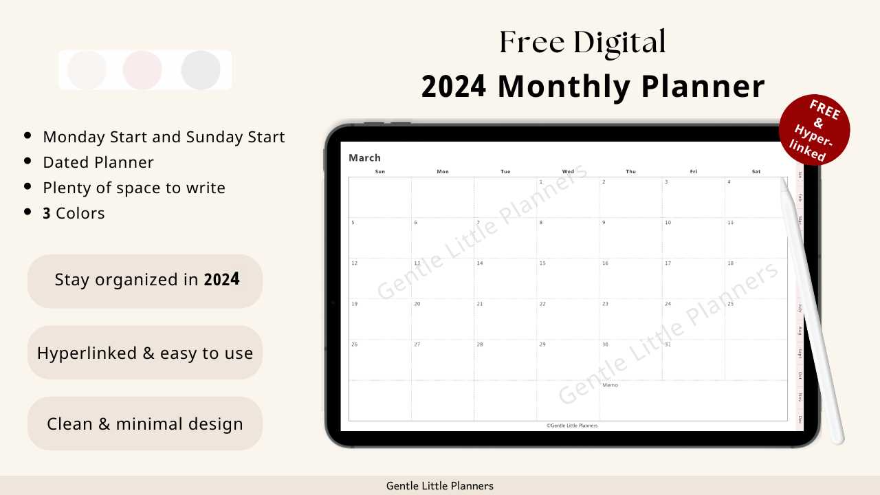 free calendar template for ipad