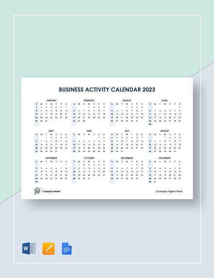 activity calendar templates