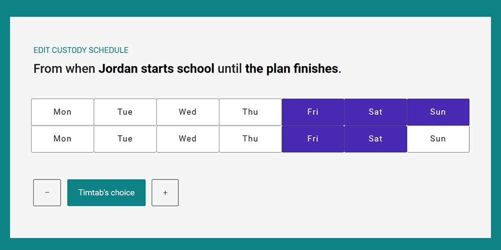 child custody calendar template