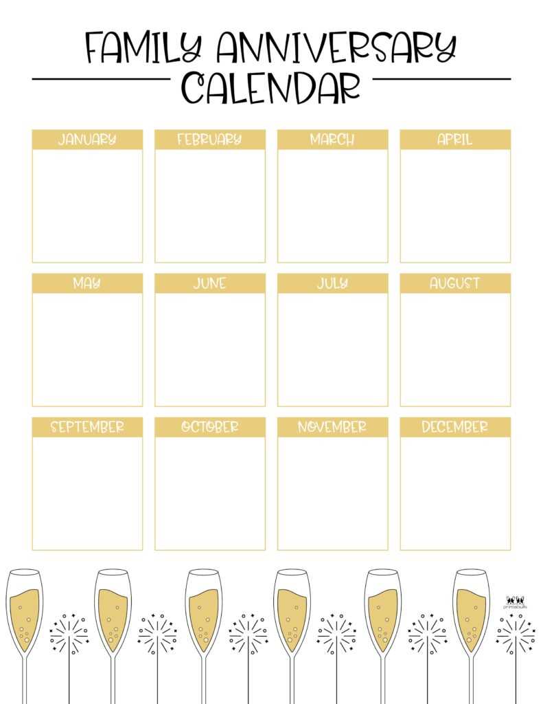 work anniversary calendar template