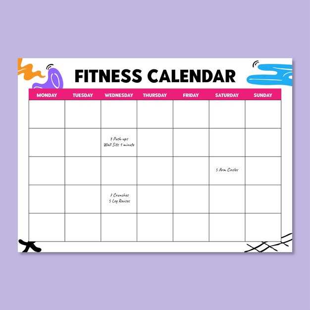 workout monthly calendar template